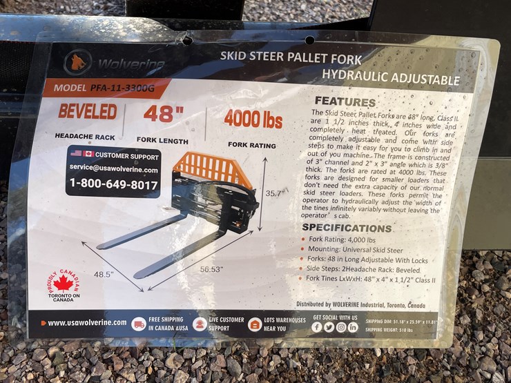 #2033-•-skid-steer-pallet-fork-hydraulic-adjustable-image-1