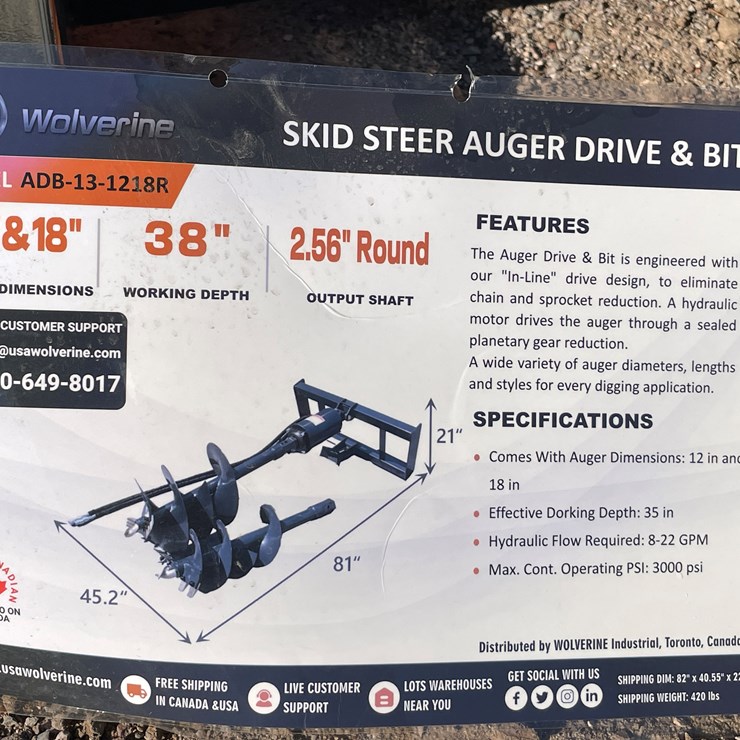 #2044 • Skid Steer Auger Drive and Bit