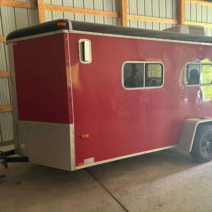 2003 Red Cargo Pro Trailer, Single Axle, Side Door, U Nose, Windows, Roof A