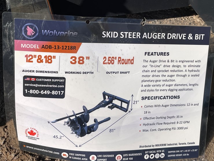 #2046-•-skid-steer-auger-drive-and-bit-image-1