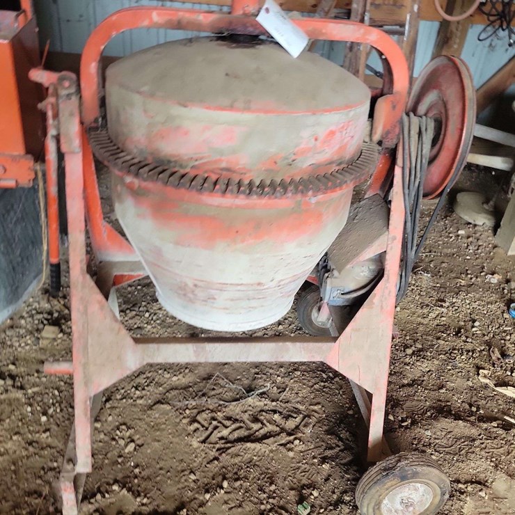 Electric Drive Cement Mixer, Solid Wheels, 1HP Motor