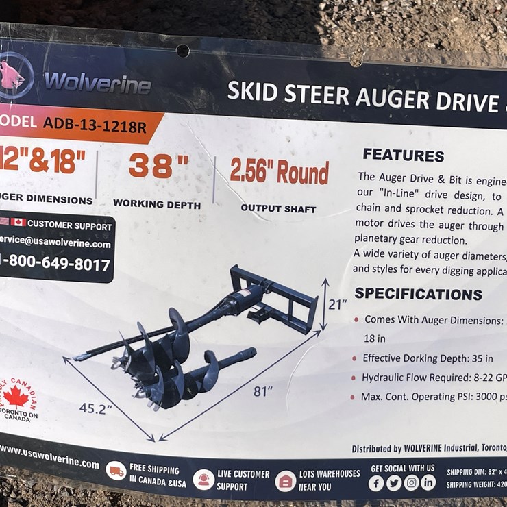 #2048 • Skid Steer Auger Drive and Bit