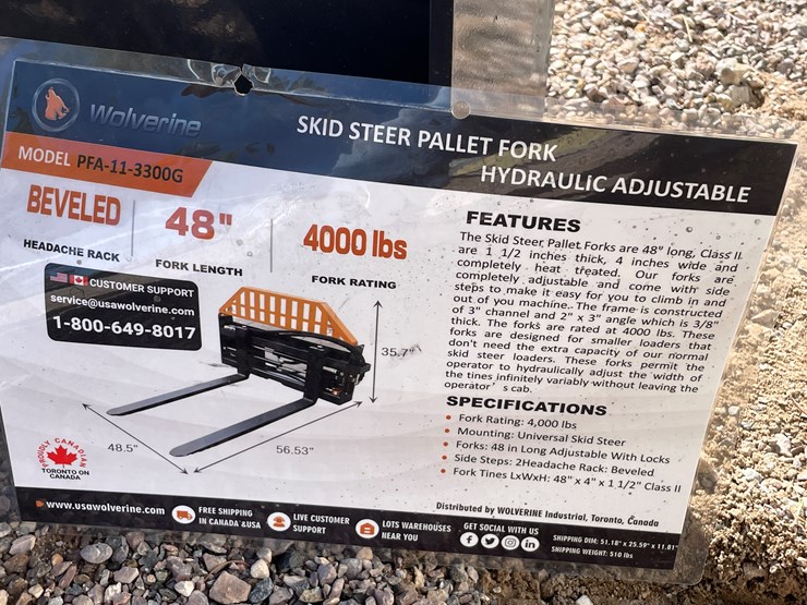 #2032-•-skid-steer-pallet-fork-hydraulic-adjustable-image-1