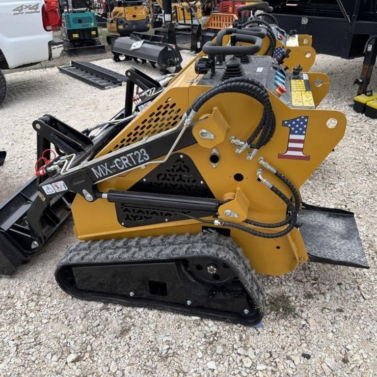 AGT MX-CRT23, gas powered stand on skid steer.