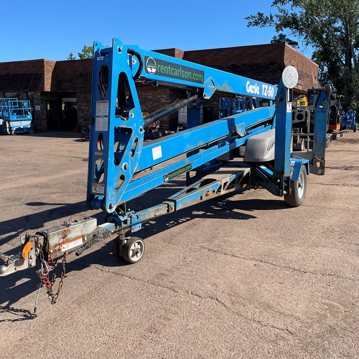 #182 • 2020 Genie TZ-50DC Electric Towable Telescopic Boom Lift (Ashland, WI)