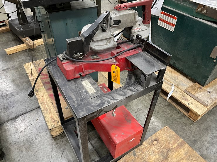 #8058-•-milwaukee-metal-cutting-band-saw-on-cart-image-1
