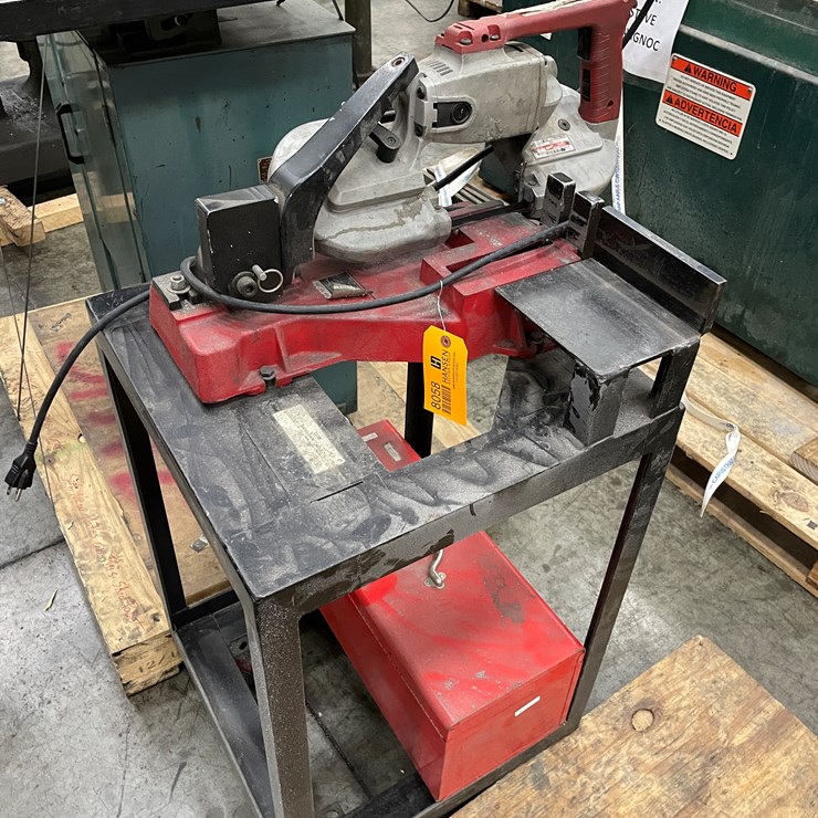 #8058 • Milwaukee Metal Cutting Band Saw On Cart