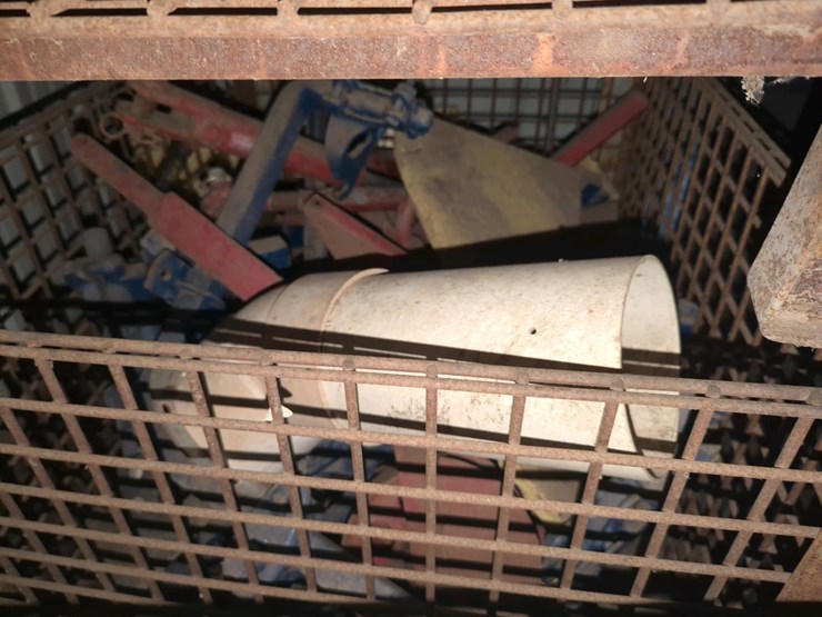 (3)-32"x40"x2'-wire-mesh-crates-with-assorted-farm-contents-including-tractor-tires,-small-front-tractor-tires,-weights,-seats-image-4