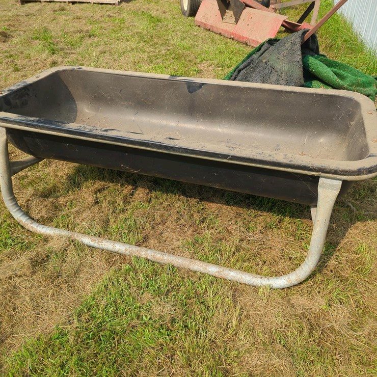 (2) 5' Galvanized / poly Cattle Bunk