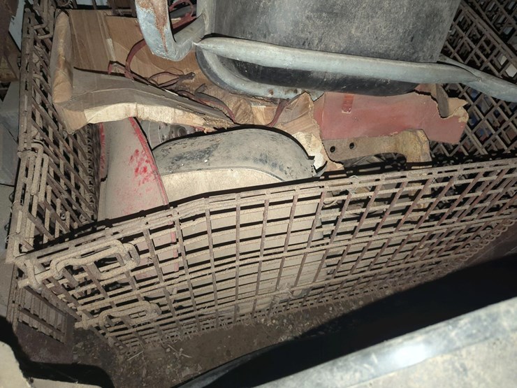 (3)-32"x40"x2'-wire-mesh-crates-with-assorted-farm-contents-including-tractor-tires,-small-front-tractor-tires,-weights,-seats-image-2