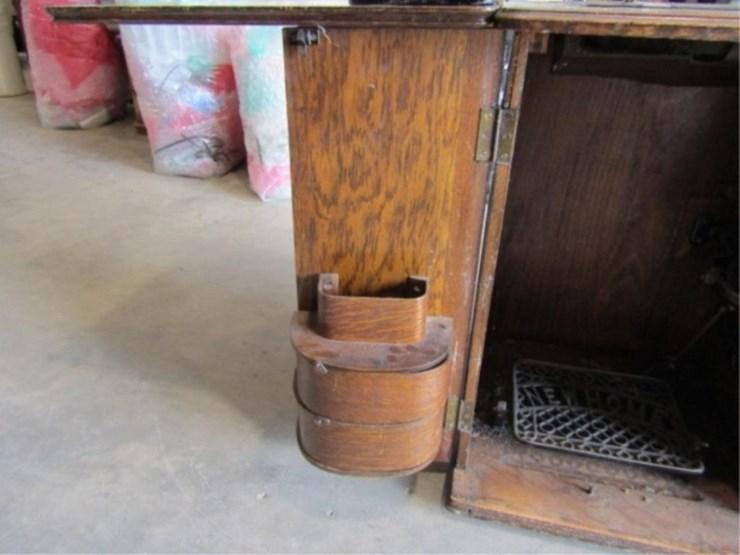 new-home-sewing-machine-w/attachments-&-cabinet-image-13