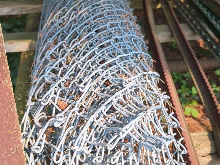 17'-x-6'-x-5'-outdoor-pipe-storage-rack-with-3-shelves,-with-assorted-lumber,-stakes,-and-large-26'-x-6"-pipe-(blue-metal-horses-not-included)-image-6