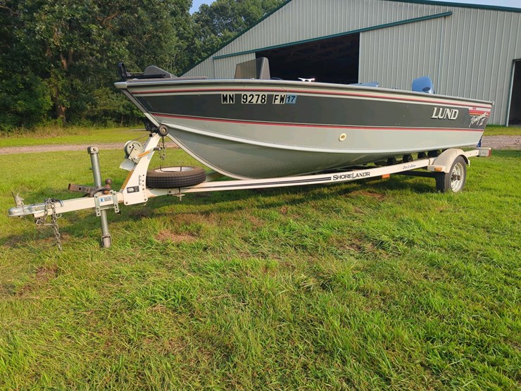 1991-lund-renegade-ii-1650-fishing-boat-and-shoreland-trailer,-yamaha-90-precision-blend-motor-with-minnkota-quiet-turbo-pro-power-trolling-motor-sn-mk01179703a-image-1