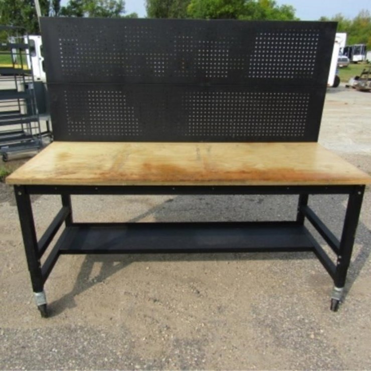 71 1/2in. x30x33 Wood Shop Bench w/71x30 Peg Board