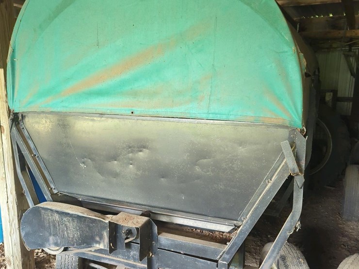 12'-long,-6'-wide-flare-box-and-wagon,-&-hoop-cover-&-tarp,-full-of-scrap-wood,-approximately-2-cord-image-1