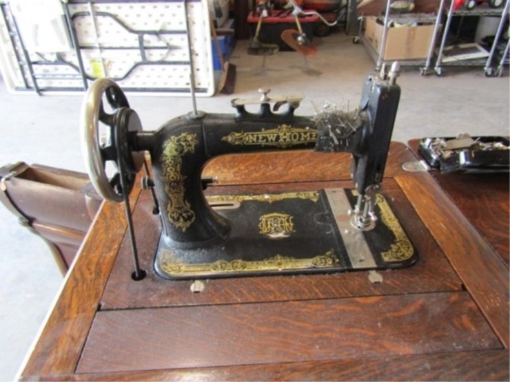 new-home-sewing-machine-w/attachments-&-cabinet-image-6