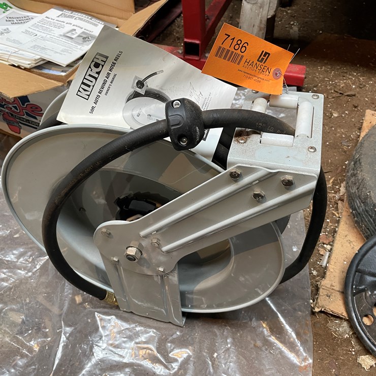 #7186 • Klutch 50' Auto Rewind Air Hose Reel