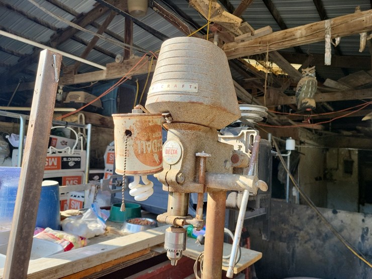 drill-press-w/electric-motor,-stand,-vice-and-drill-bits-image-2