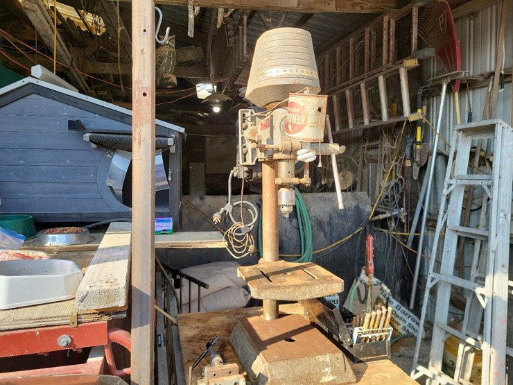 drill-press-w/electric-motor,-stand,-vice-and-drill-bits-image-5