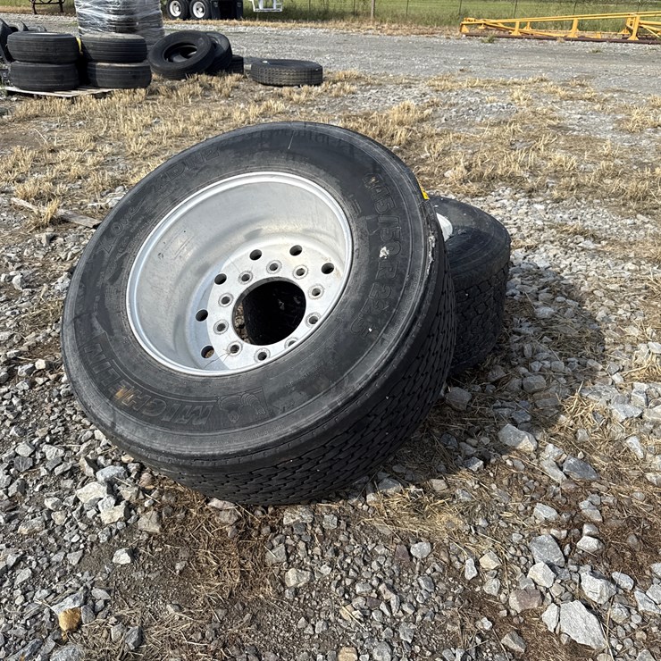 #5272 • Lot of (2) 445/50R22.5 Tires w/ Rims