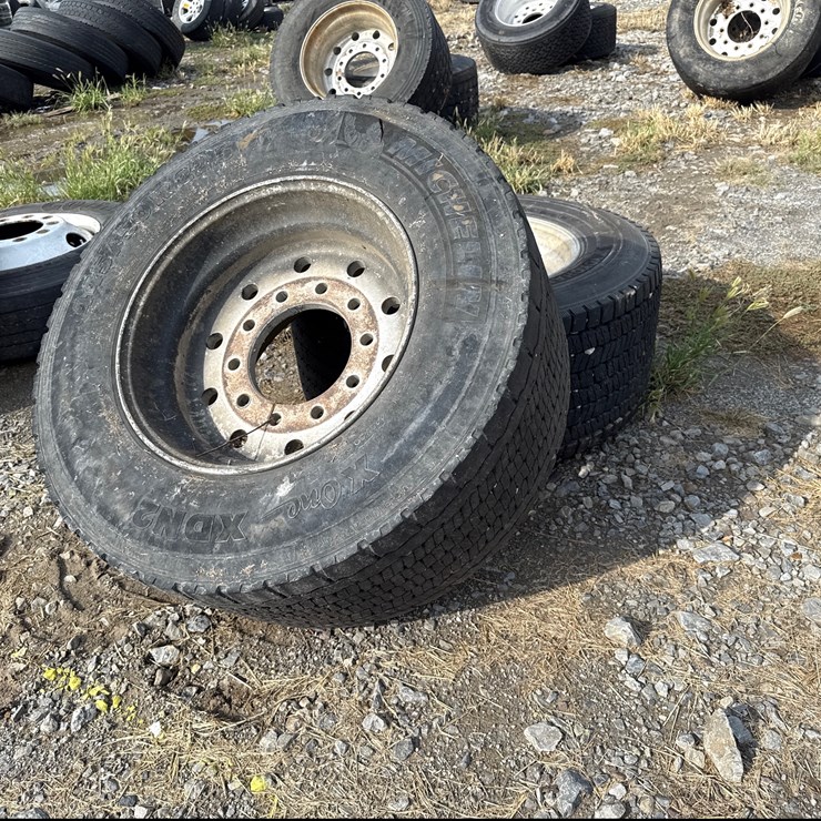 #5271 • Lot of (2) 445/50R22.5 Tires w/ Rims