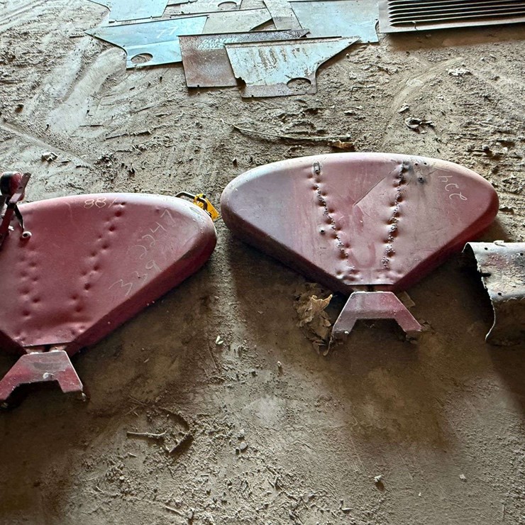 Pair of International Harvester Farmall Tractor Rear Fenders with Mounting Brackets and Pto Shield