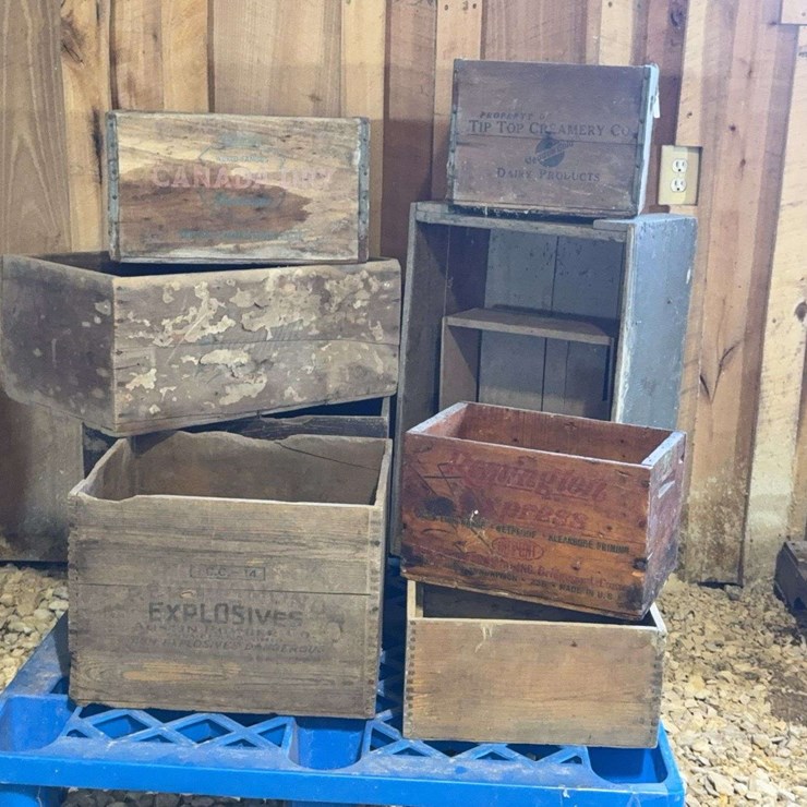 Group of Wood Boxes