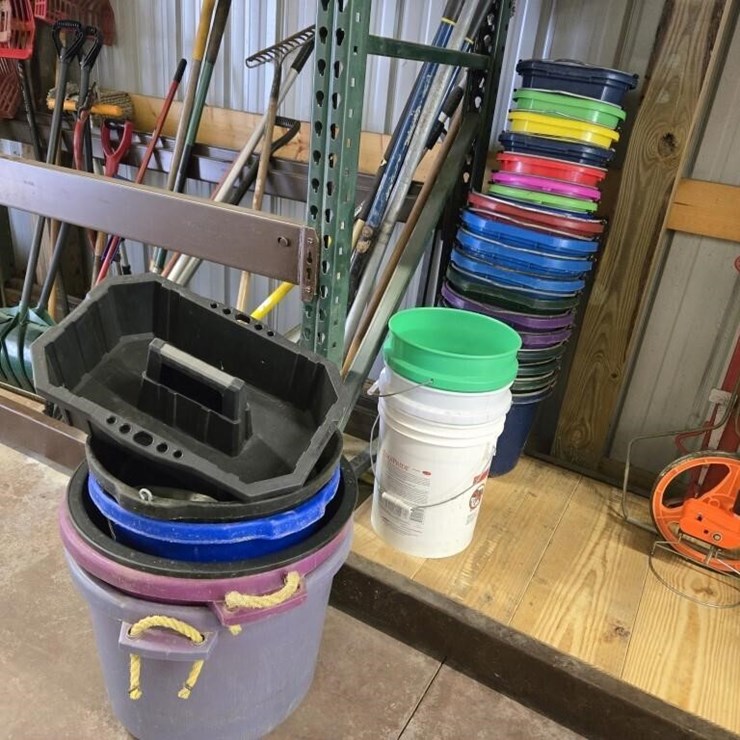 Feed and water buckets