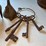 skeleton-keys-on-ring,-copper-bunsen-burner,-oil-sprayer&-funnel-can-image-5