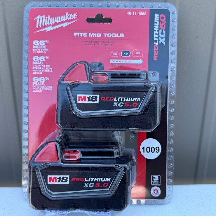 #1009 • Milwaukee M18™ REDLITHIUM™ XC5.0 Extended Capacity Battery Two Pack, 48-11-1852