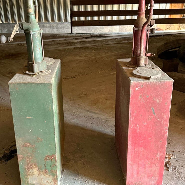 Pair of Phillips Pump & Tank Co. Model 90BS Fuel Pumps with Tanks