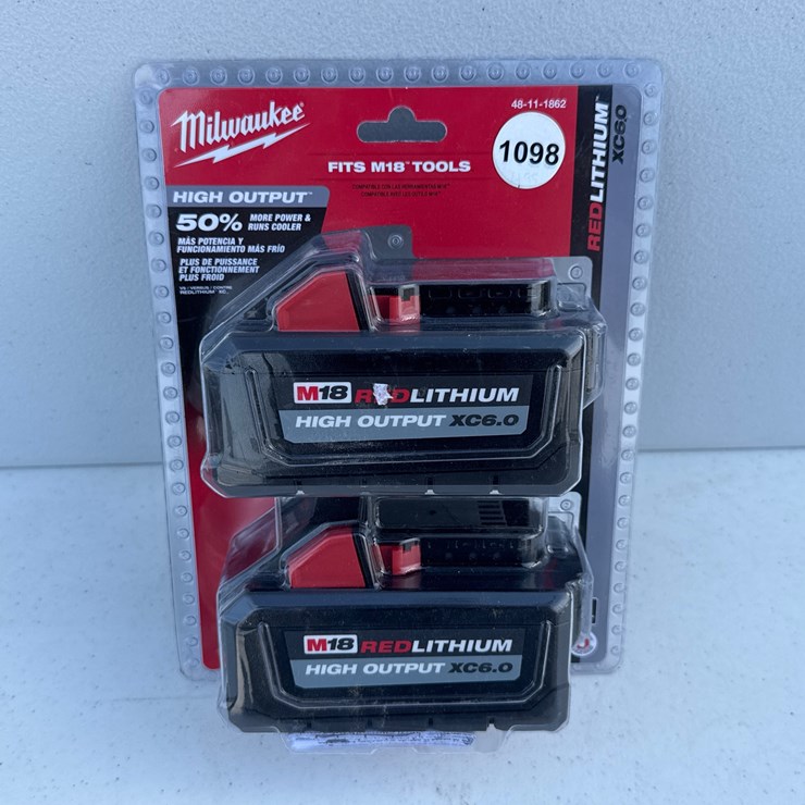 #1098 • Milwaukee 2 pack M18 Batteries, XC6 Batteries