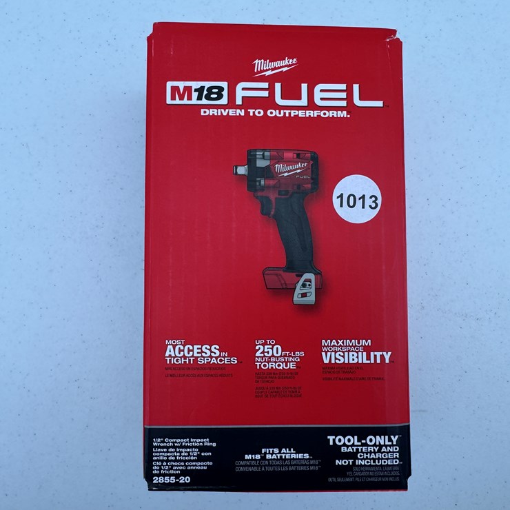 #1013 • Milwaukee M18 FUEL™ 1/2 " Compact Impact Wrench w/ Friction Ring Bare Tool 2855-20