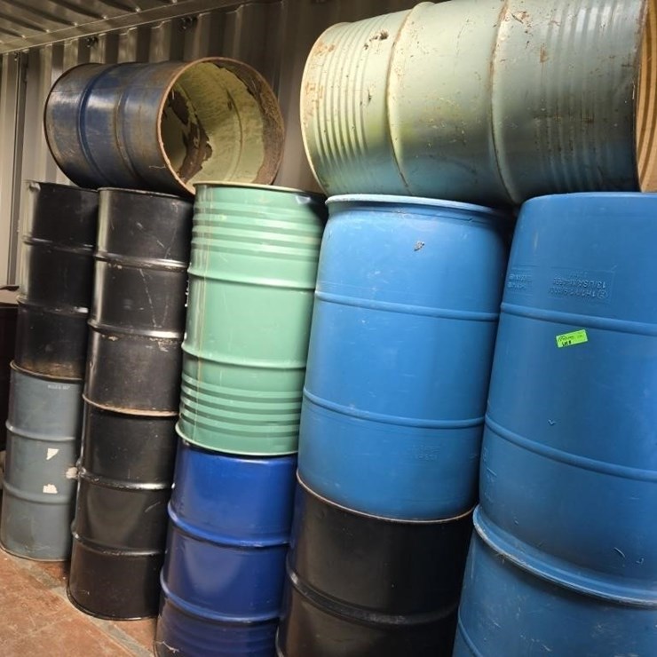 9 - 55 gal metal Barrels
