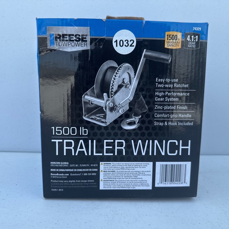 #1032 • Reese 1500lb Trailer Winch
