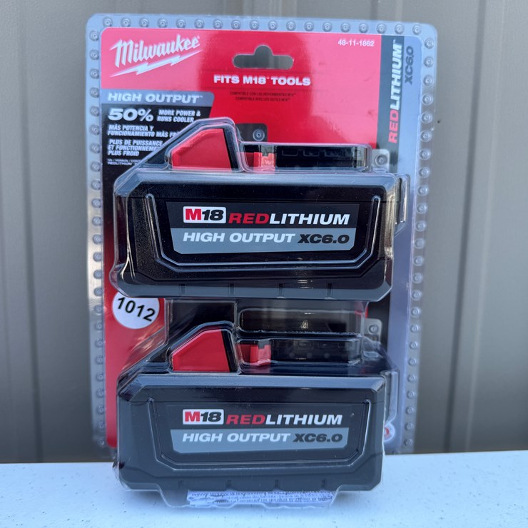 #1012 • Milwaukee M18™ REDLITHIUM™ HIGH OUTPUT™ XC6.0 Battery Pack (2 Pk) 48-11-1862