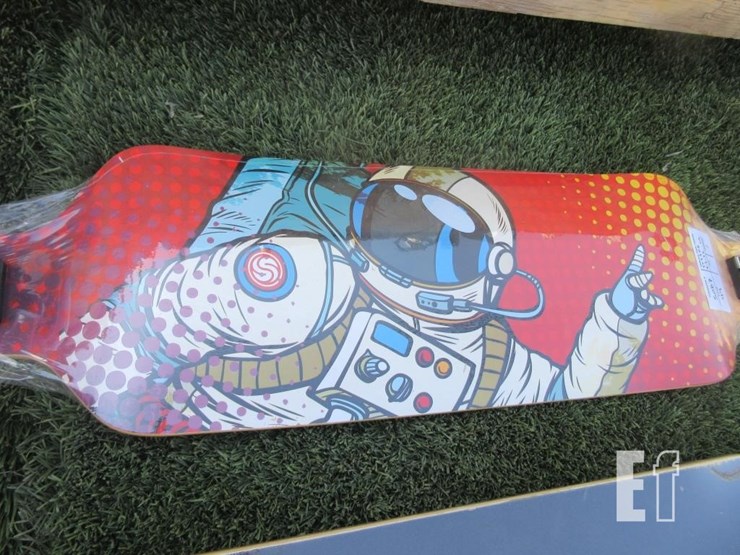 (2)-39"-x-10"-longboard-skate-boards,-70mm-shark-w-image-4