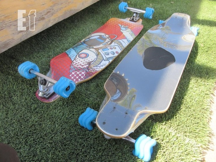 (2)-39"-x-10"-longboard-skate-boards,-70mm-shark-w-image-2