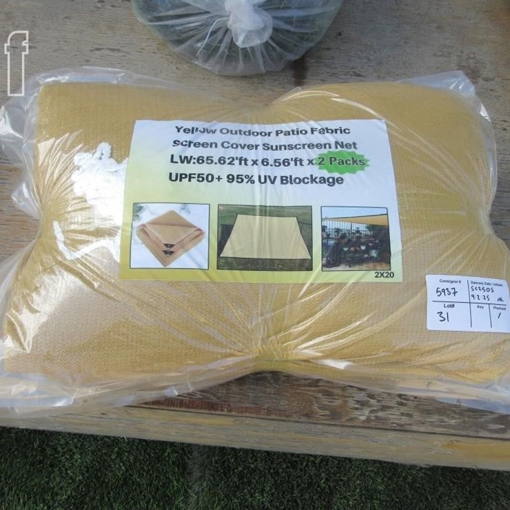 (2) YELLOW OUTDOOR PATIO FABRIC SCREEN, 6.56 X 65.