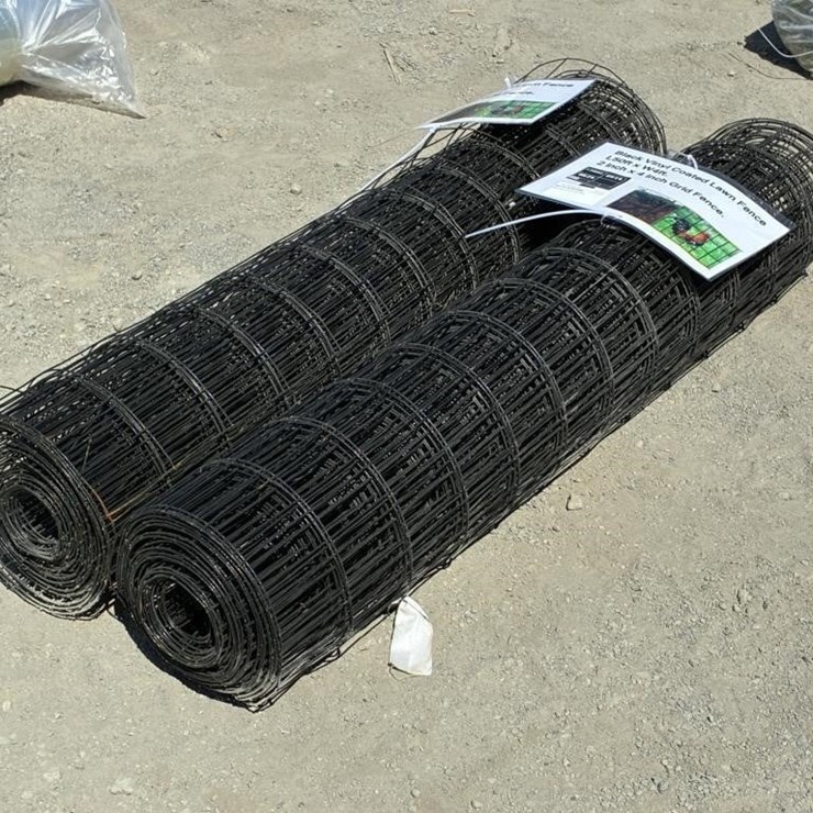 Black Vinyl Coated Lawn Fence Qty 2