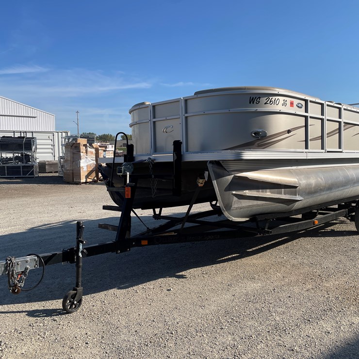 #1031 • 2012 Crest Pontoon (Has WI Title) and Trailer (NO Title)