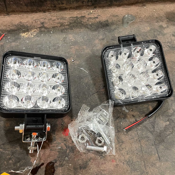 #5547 • (2) LED Work Lights, 3.5" Square, 12/24vdc (PR10)