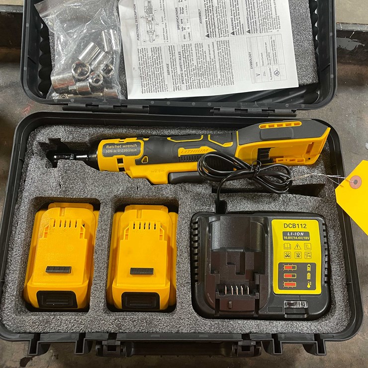 #5559 • Dewalt Compatible Cordless Ratchet Wrench, Batteries, Charger and Case (PR10)