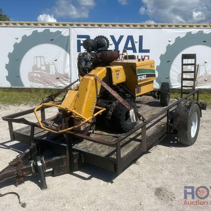 2015 Vermeer SC362 Stump Grinder with 2018 S/A Flatbed Trailer