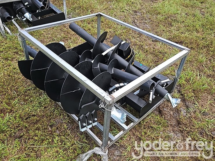 unused-jct-hydraulic-auger-drive,-bits.-qa,-9",-12",-8"-alloy-bits-to-suit-skidsteer-image-2