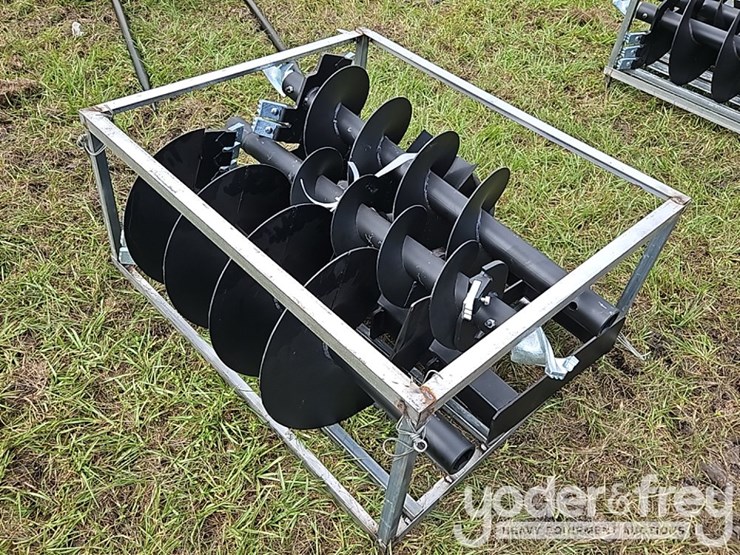 unused-jct-hydraulic-auger-drive,-bits.-qa,-9",-12",-8"-alloy-bits-to-suit-skidsteer-image-2