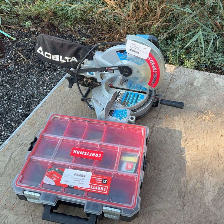 Delta saw and screw bin