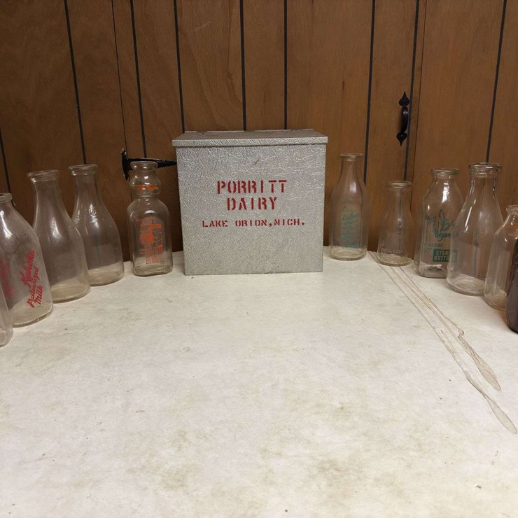 (11) Dairy Bottles and Milk Cooler
