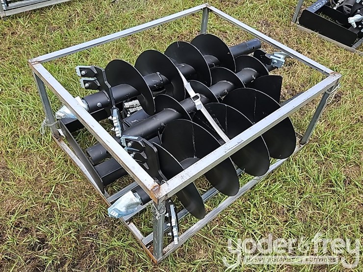 unused-jct-hydraulic-auger-drive,-bits.-qa,-9",-12",-8"-alloy-bits-to-suit-skidsteer-image-1