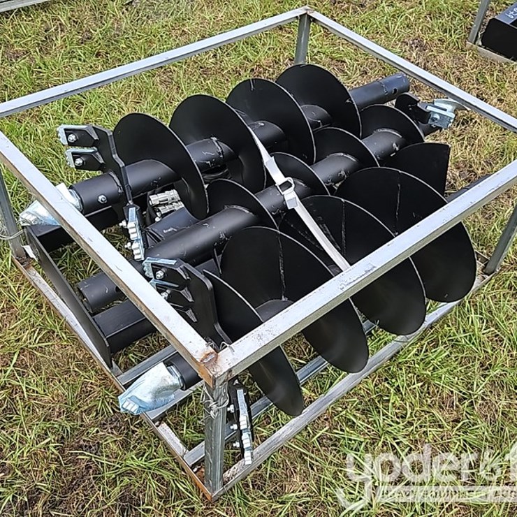 Unused JCT Hydraulic Auger Drive, Bits. QA, 9", 12", 8" Alloy Bits to suit Skidsteer